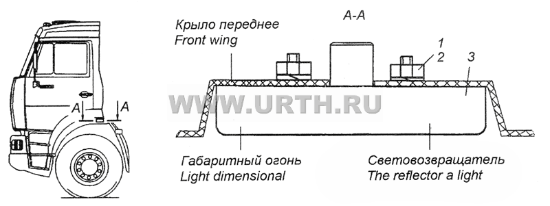6460-3731001-06 Установка боковых габаритных фонарей